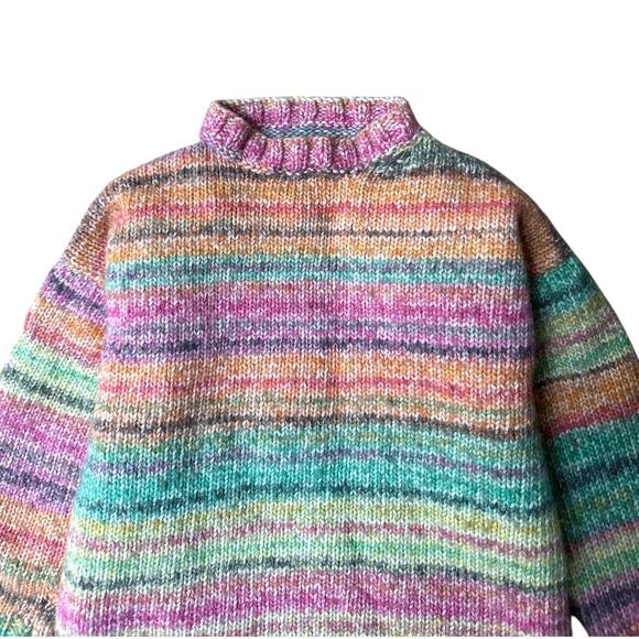 Unbranded Multicolor Stripe Sweater, Size 3T, Purple Green - Picture 3 of 6